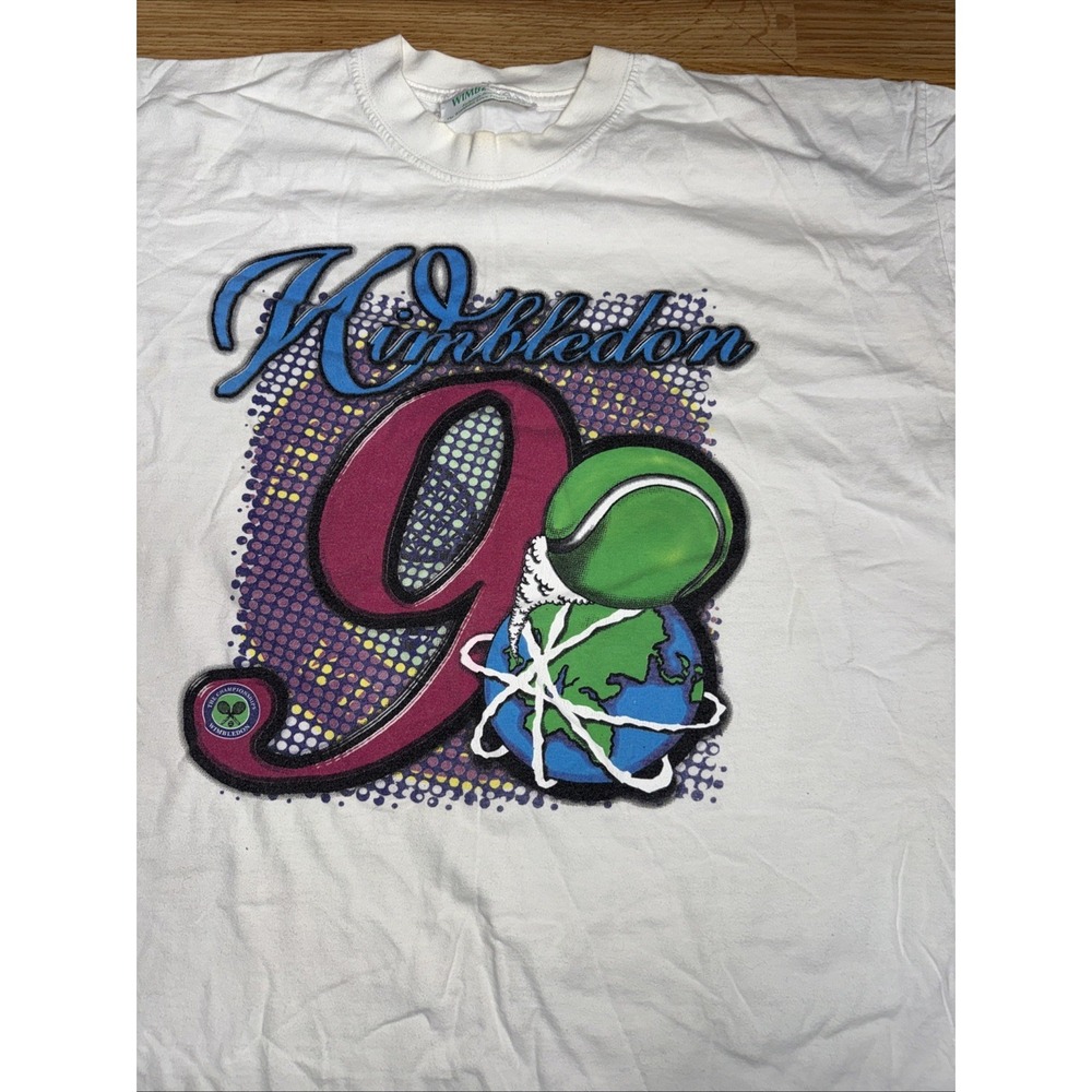 Vintage Wimbledon T Shirt Men XL Championships White 1998 Tennis